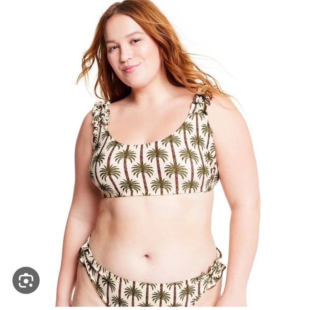 Agua Bendita X Target Bikini 2 Piece Set Palm Print 4X NWOT